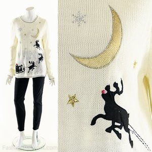 Rudolph Applique Christmas Sweater